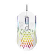 Laser White RGB Gaming Mouse: Ergonomic, Lightweight, 6 DPI Settings, LED Modes