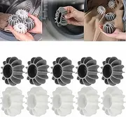 10Pcs Reusable Anti-Winding Washing Machine Ball, Dryer Balls Laundry for Anti-Winding Clothes & Deep Cleaning, Anti-Winding Tidy Clothes Laundry Balls for Washing Machine (4 * 6cm, Gray+White)