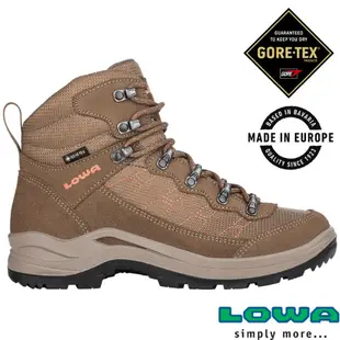 德國LOWA 女 歐洲製造 TAURUS PRO GTX 中筒防水透氣多功能健行鞋_登山鞋_褐色