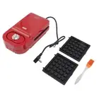 2 In 1 Mini Waffle Maker Red Cute 3 Minutes Heating Nonstick Removable Plate AU