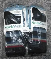 6 Pairs Of SockWell Men's Parks Hill Crew 15-20mmHg Compression Socks NEW L-XL