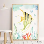 Baby, Girl, Boy Nursery Bedroom Wall Art decor Marine Life Ocean Fish Print