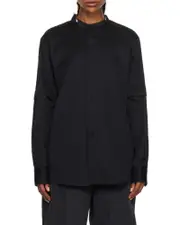 Long-sleeved shirt with vertical collar FR34,FR36,FR38 Black