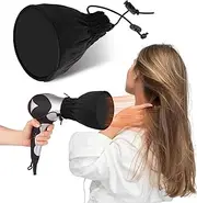 Hair Dryer Diffuser Sock, Foldable Travel Hair Dryer Sock Cover for Curly & Wavy Hair, Fits Most Standard Size Blow Dryers(COLOR:Black)