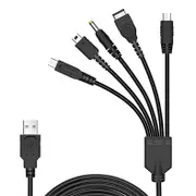 Gaming Consoles 1.2M Charging Cable 5 In Usb Charger Multi Function Game Cord Compatible For Nintendo Nds Lite / Wii New 3Ds Xl Ll 2Ds Gba Sp Psp Cabl