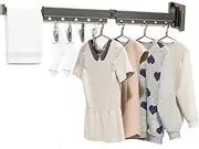 YXLIVE Clothes Drying Rack, Wall Mount Laundry Space Saver Drying Rack, Punch-Free, Retractable & Collapsible Clothes Hanger Rack, Perfect for Balcony, Bathroom,Bedroom,Laundry, Apartment (Two fold)