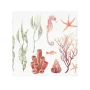 Ocean-Inspired Face Towel with Sea Creatures Design