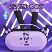 Cartoon Kuromi Wireless Bluetooth Speaker LED Lights Party Karaoke Microphones
