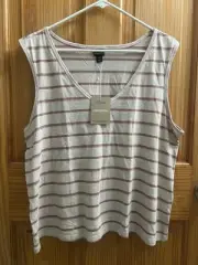 Patagonia Women's Regenerative Organic Certified Cotton Tank XL NWT Taupe Stripe