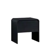 Design Square Ernest Wooden Bedside Nightstand Side Table W/ 1-Drawer Black