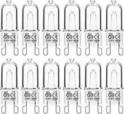 G9 Halogen Light Bulbs, 40W 2700K Warm White 230V Dimmable Capsule Bulbs, Non-Flicker, 12 Pack
