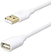 [10ft/3m] USB 2.0 Extension Cable - A Male to A Female Charging and Syncing USB Extender Cord (10ft, White)
