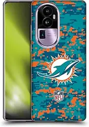 Head Case Designs Officially Licensed NFL Digital Camouflage Miami Dolphins Graphics Soft Gel Case Compatible with Oppo Reno10 Pro+