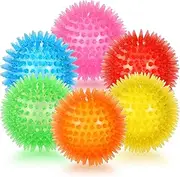 petizer 6 Pack 3.5” Squeaky Dog Toy Balls, Floating Pool Balls, Spiky Dog Balls, Durable Interactive Fetch Toys for Puppy, Dog Chew Toys for Teething (3.5", Medium/Large)