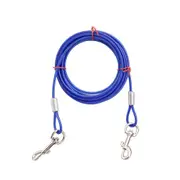 Ondoing 5M Dog Tie Out Cable Leash Lead Tangle Free Outdoor Yard Walking Running Blue Leads & Head Collars