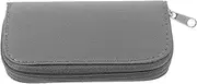 Holibanna Portable Memory Card Organizer Storage Bag with Zipper Closure Keychain Attachment Durable Grey Case for Micro Cards