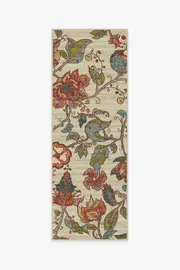 75' x 215' | Machine Washable Runner Rug | Kid & Pet Friendly | Indoor Rug | Frida Floral Natural Rug | Ruggable