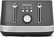 Morphy Richards Illumination 4 Slice Toaster, 7 Toast Settings, Browning Controls, Variable Width Slots, Auto Pop-up, Removeable Crumb Tray, Cord Storage, 1500W, Titanium, 248022