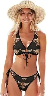 [RPLIFE] Dinosaur on Forest Swim Suit Bikini Cute Triangle Bikini, Sexy Swimsuits for Curvy Women