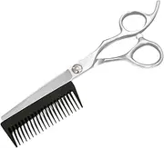 Professional Hair Scissors - Professional Salon Scissors - 2-in-1 Thinning Shear with Detachable Comb Hairdressing Tools for Barber Salon Home Travel Bathroom Hairstylist Men Women Kids Elderly
