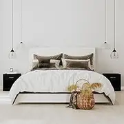 Bedside Cabinets 2 pcs with Drawer Black Bedroom Storage