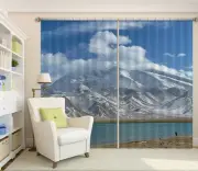 3D White Snow Mountain Lake NAO520 Photo Curtain Printing Fabric Window Fay