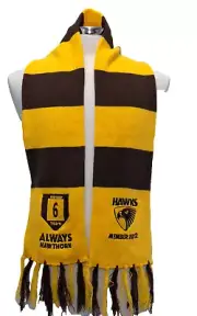 Hawthorn Hawks Scarf 6 Year Members 2012 AFL Football Aussie Rules Memorabilia