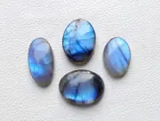 103.00 CT BLUE FLASY LABRADORITE OVAL CABOCHON 4 PCS 23X17X6 - 26X20X7 GEMSTONE