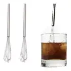 2 Pcs Silver Mini Whisk Stainless Steel Small Whisk Kitchen Gadget Kitchen