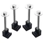 Tool Box Tie Downs Aluminum J Hook Crossover Toolbox Pickup Pair (4 PCS, Black)