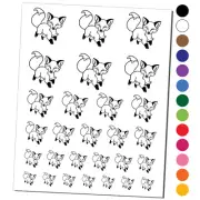 Playful Chibi Fox Temporary Tattoo Water Resistant Set