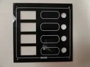 ANCOR SWITCH / BREAKER PANEL BLACK 5 3/8" X 5 3/8" MARINE BOAT