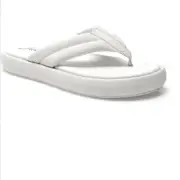 FREE PEOPLE Wonderland Leather Sandal Flip Flop, Size 6, White, NWT
