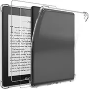 Case for Kindle Paperwhite 10th Generation 2018 + [2 Pack] Screen Protector, Electro-weideworld Ultra Thin Shockproof Soft TPU Protective Case Cover, Clear