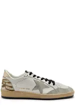 Golden Goose Ball Star Distressed Leather Sneakers - White - 6 6