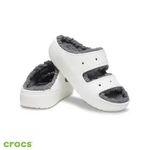 【Crocs】中性鞋 經典軟絨毛毛涼拖(207446-100)