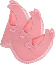 Toddmomy 3pcs Girl Bibs with Lace Edging Soft Absorbent Cotton for Drooling Teething Snap Closure Burp Cloths for Newborns Boy Girl Quick Dry Easy to Clean