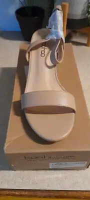 BooHoo Wide FitLow Block Heel Shoes Nude Size 6