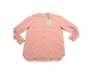 Prana Railay Tunic Button Up Women's Shirt Size Large L/S UPF Rose Pink $89