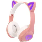 Techxtras RGB Wireless Cat Ear Headphones - Pink