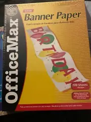 Satin banner paper 100 continues sheets 8.5” by 11” ink jet printer