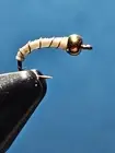 Gold Bead Miracle Midge Larvae Zebra Nymph Fly size 22 FREE SHIPPING