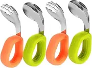 Ipetboom 2 Sets Fork and Spoon Dining Tableware Durable and Lightweight and Easy to Use for Feeding Comfortable Design for Safe Eating