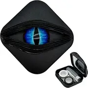 [LADYPONYCSC] Contact Lens Cases Spooky & Stylish Halloween Style Contact Lens Storage Holder Leakproof Daily Contact Case Halloween Dragon Eye Contact Lens Case Set Blue