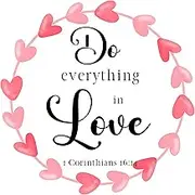 Fabric Panel 14"x14" 1 Corinthians 16:14 Scripture 100% Cotton Quilting Sewing Panel Square DI207