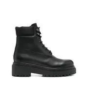 [Prada] Prada Leather Combat Boots 37.5 IT BLACK