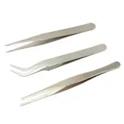3Pcs Stainless Steel Tweezers Repair Precision Set Assembly Electronic TweezeSE