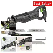 Powerful Electric Reciprocating Saw for Wood, Metal & PVC Cutting, 6" Blade