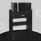 Dellow Microwave Cart with Storage Shelves and Drawer - 2 Shelf Veneers & Woo...