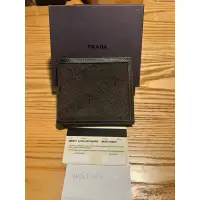 在飛比找蝦皮購物優惠-prada logo jacquard 經典印花皮夾 （二手